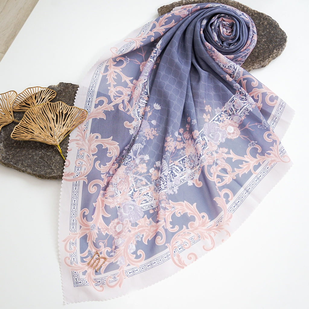 Rowena Embossed Printed Scarf