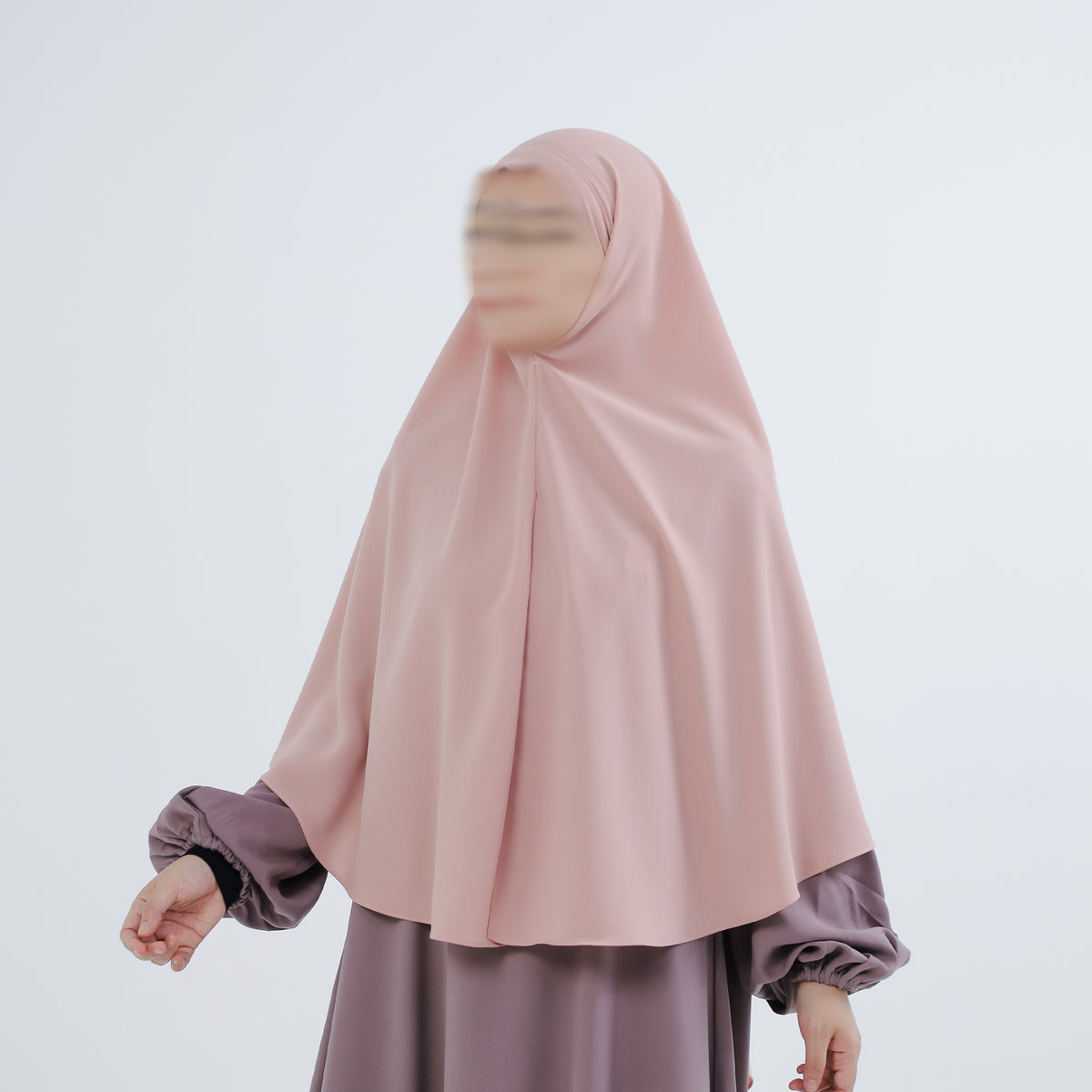 Bushra Khimar Pastel Pink Bandana Instan (Khiban)