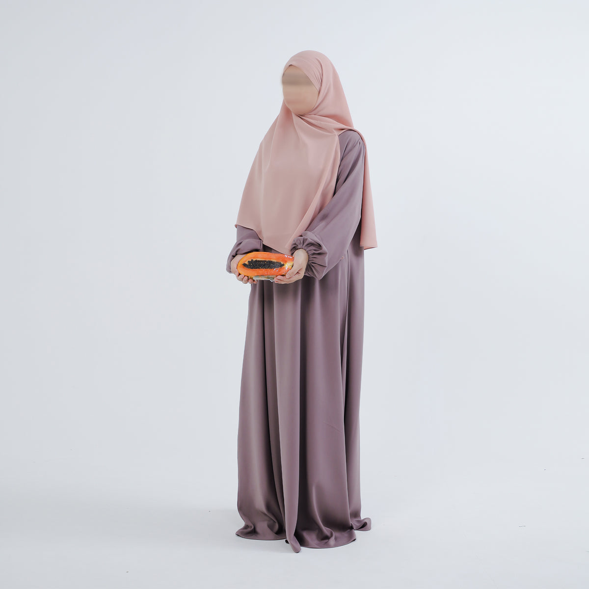 Bushra Khimar Pastel Pink Bandana Instan (Khiban)