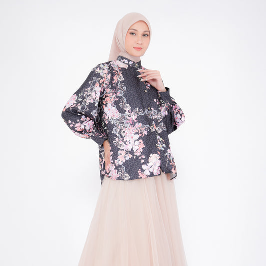 Blouse Alesha Silk Printed Chang i Collar