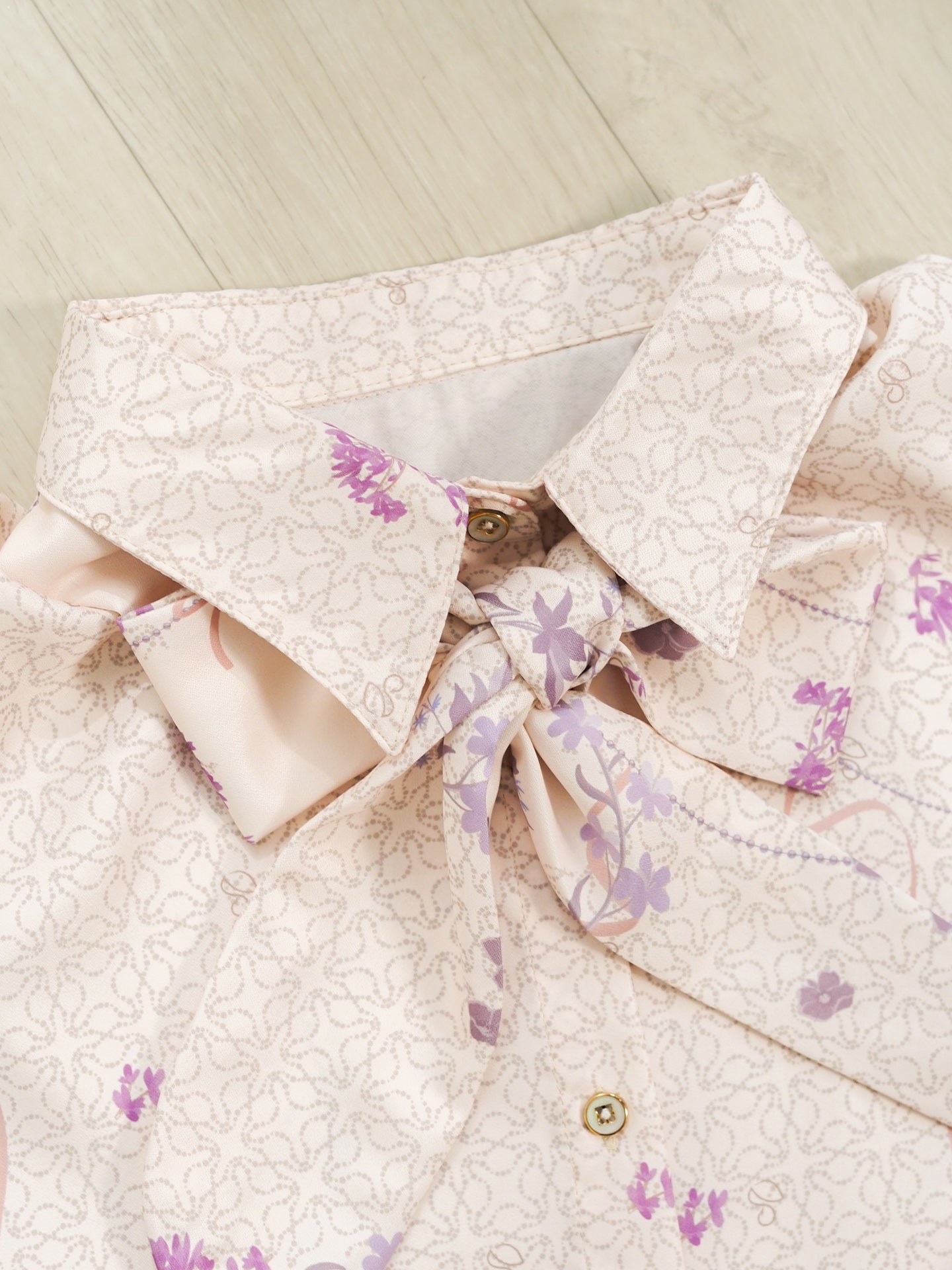 Blouse Alea Silk Printed Chang i Collar