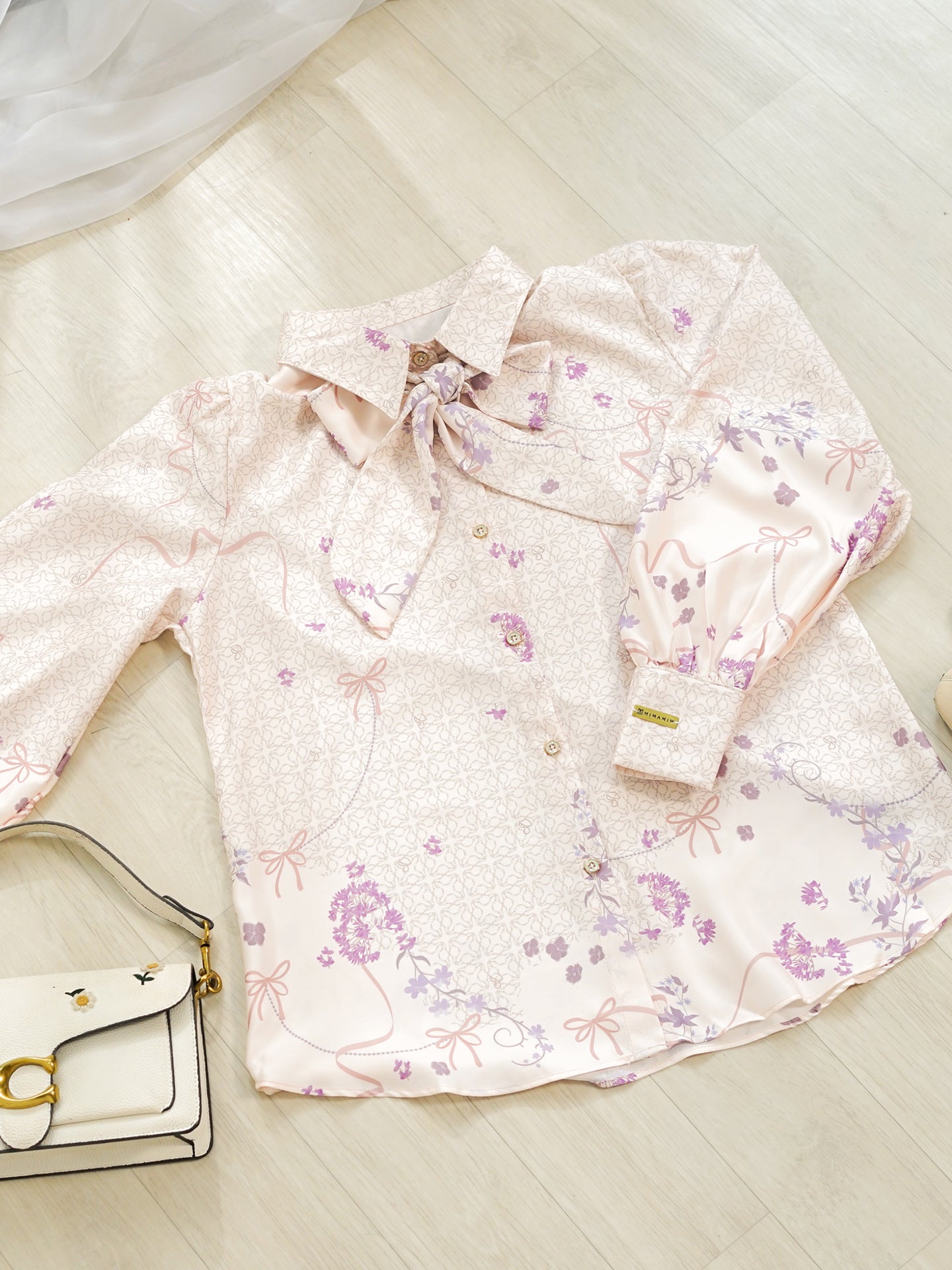 Blouse Alea Silk Printed Chang i Collar