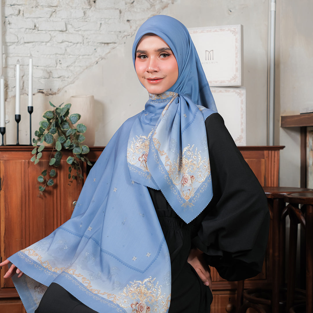 Binar Embossed Printed Scarf