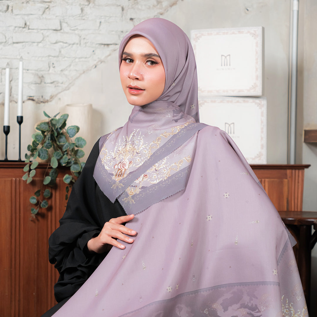 Binar Embossed Printed Scarf