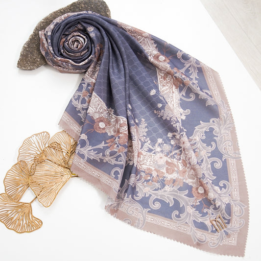 Rowena Embossed Printed Scarf