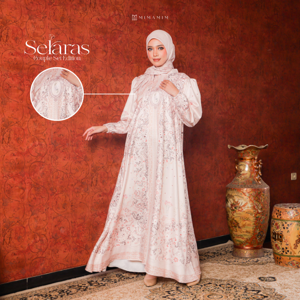 Selaras Series - Couple Set Jasira Cream Gold Sarimbit