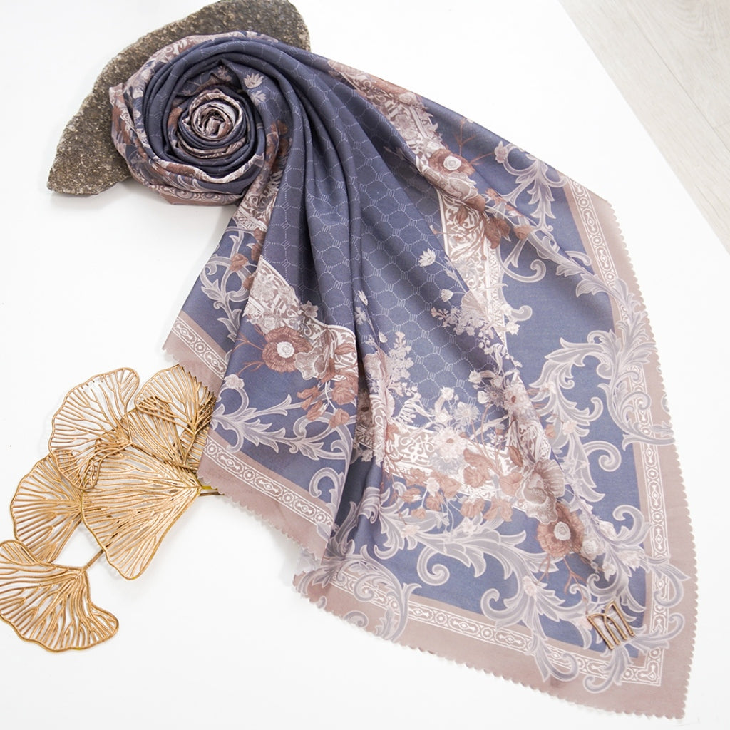 Rowena Embossed Printed Scarf