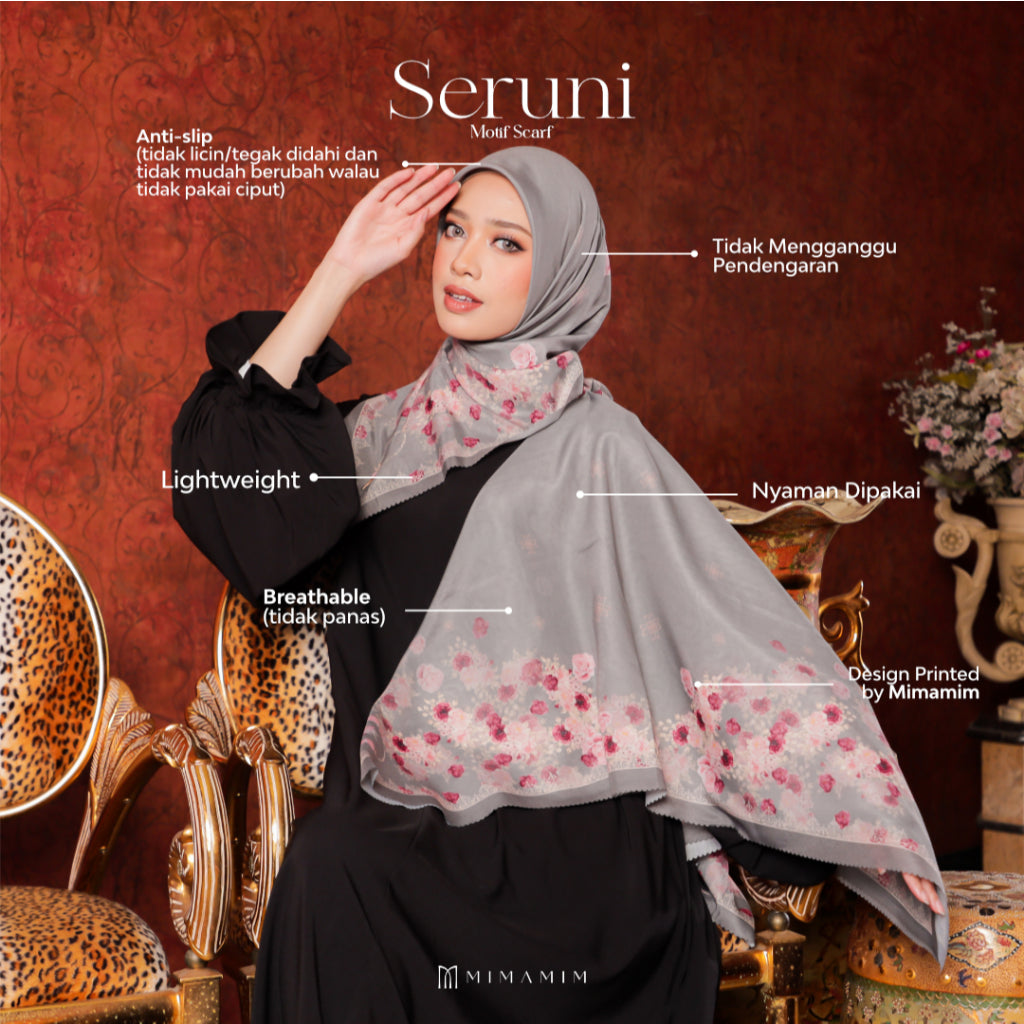 Seruni Embossed Printed Scarf