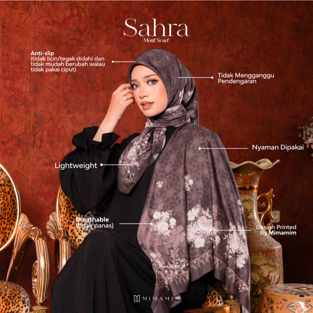 Sahra Embossed Printed Scarf