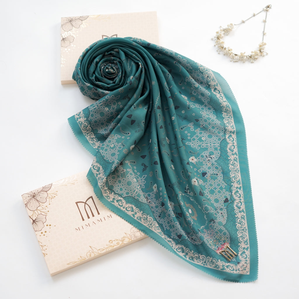 Jasira Embbosed Printed Scarf