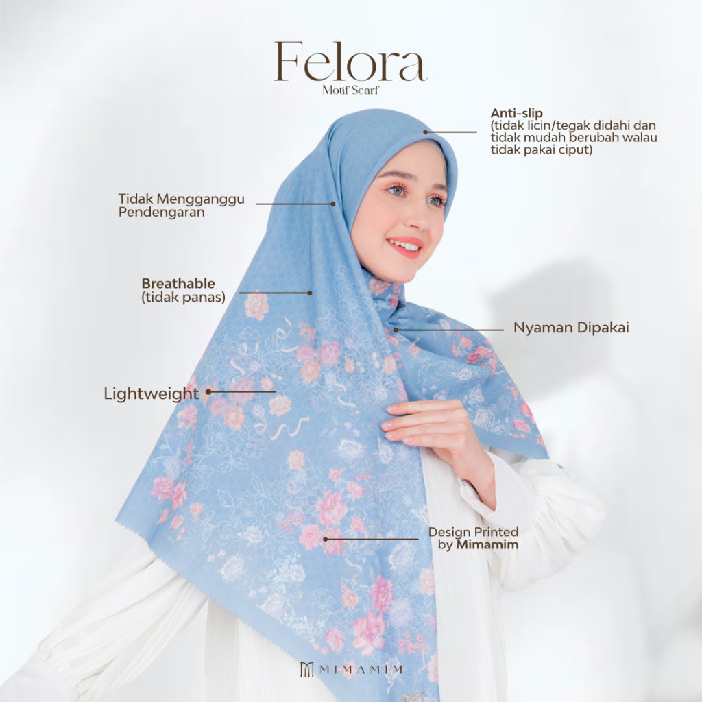 Felora Embossed Printed Scarf