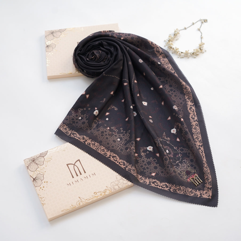 Jasira Embbosed Printed Scarf