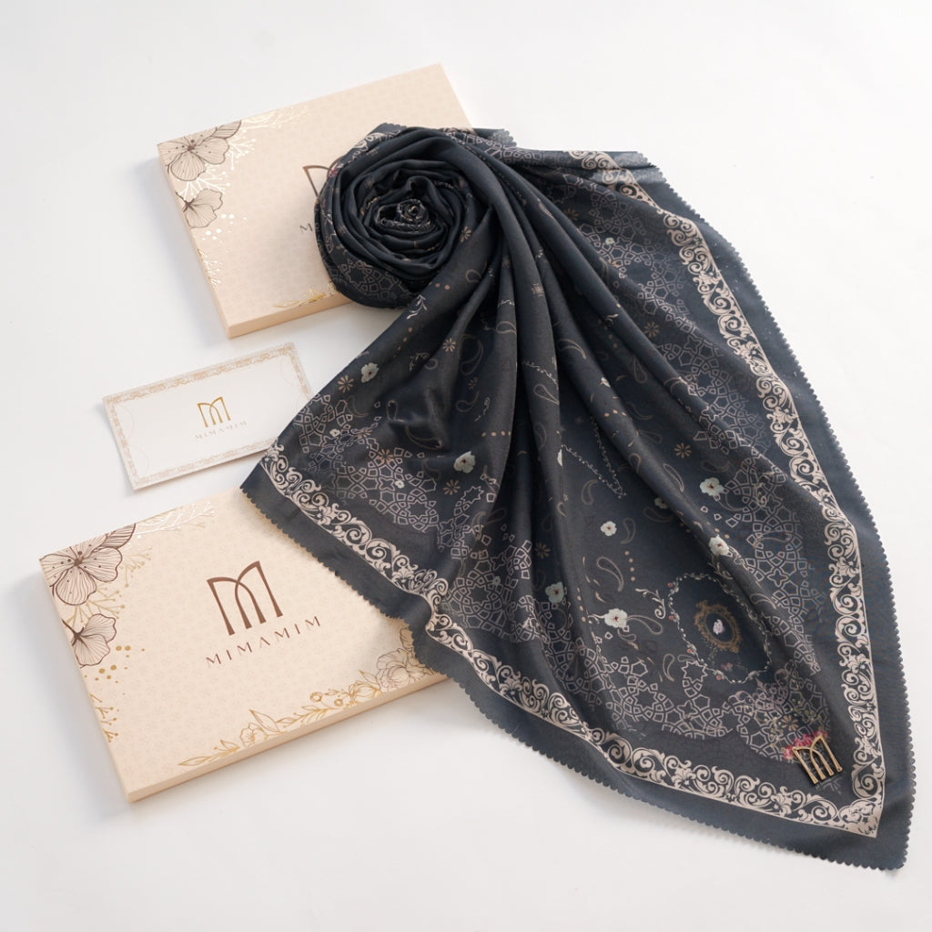 Jasira Embbosed Printed Scarf