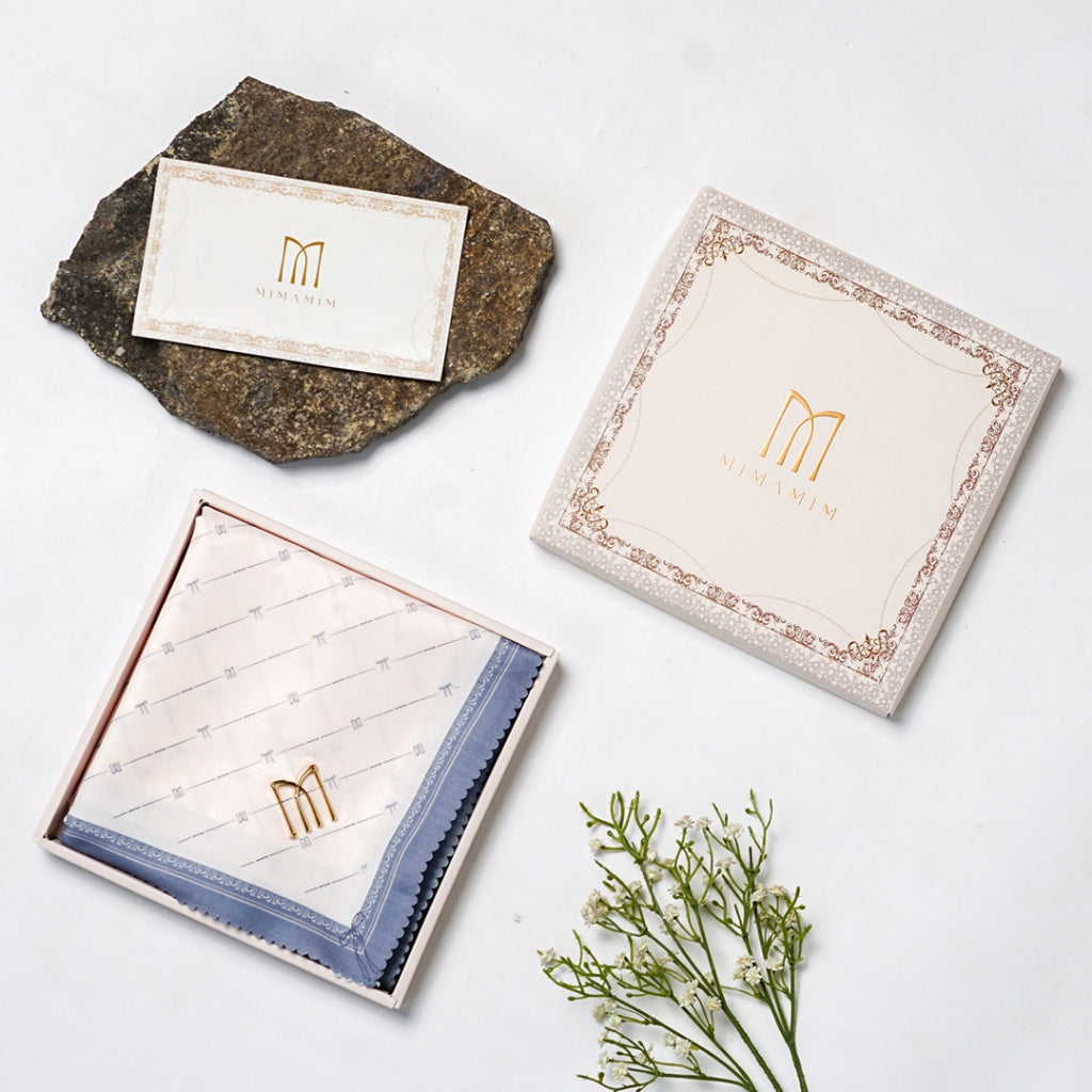 Hampers/Gift Hijab Motif Embossed | Hijab Plat M Gold Kemasan Box Eksklusif