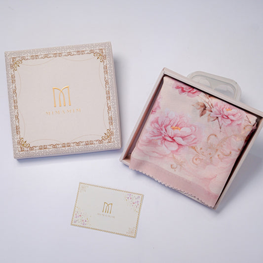 Hampers/Gift Lylian Peach Hijab Motif Kemasan Box Eksklusif