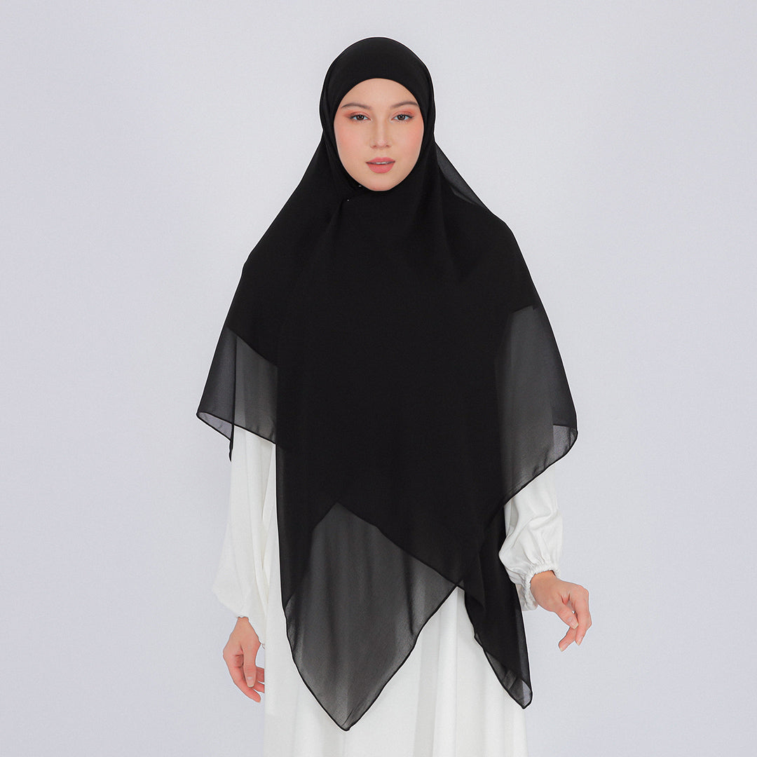 Long Khimar Instan Square Inner Double Layer Hayfa