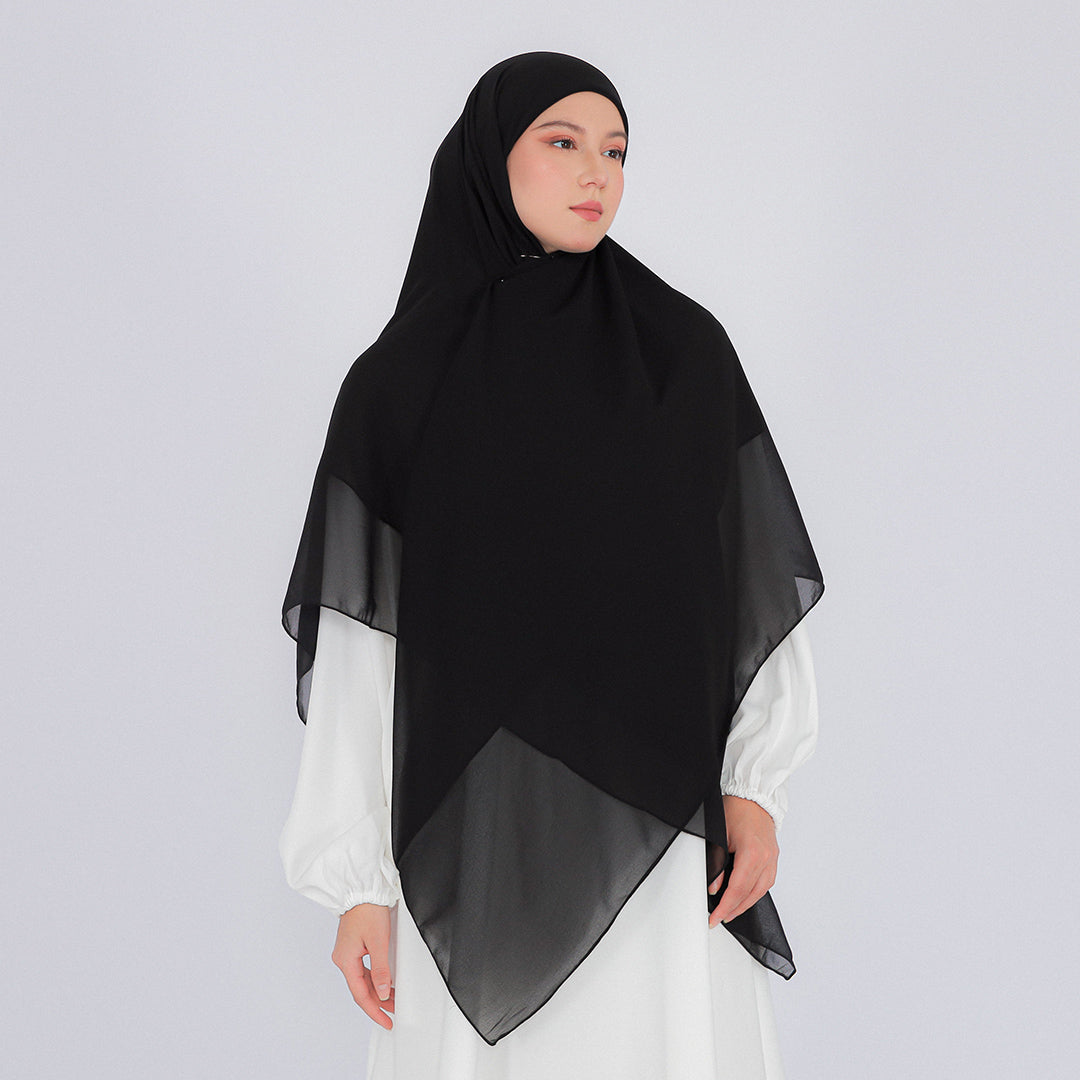 Long Khimar Instan Square Inner Double Layer Hayfa