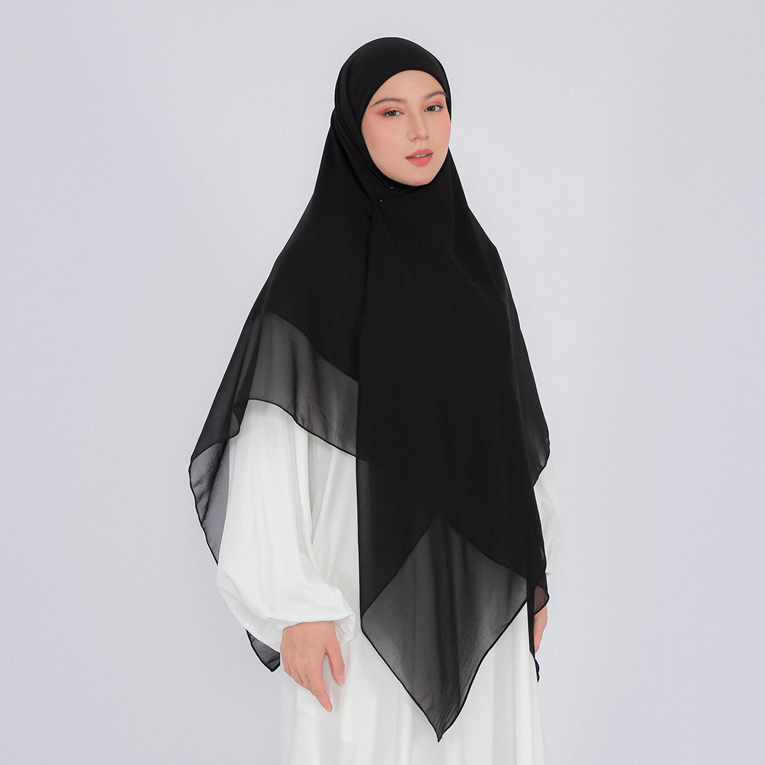 Long Khimar Instan Square Inner Double Layer Hayfa