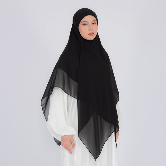 Long Khimar Instan Square Inner Double Layer Hayfa